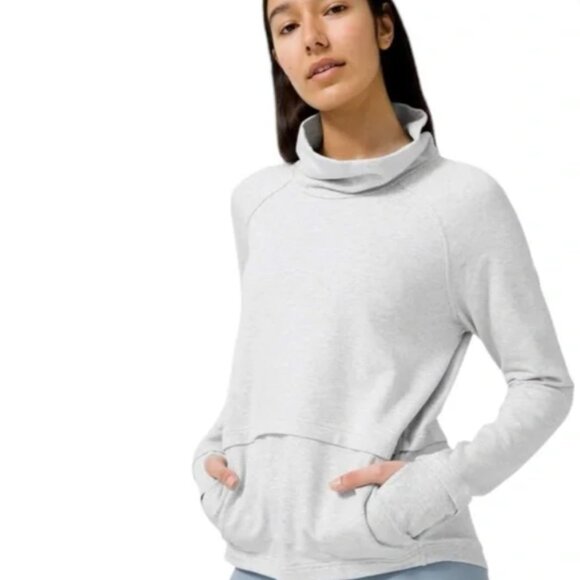 Lululemon | 'Find Your Unwind' Funnel Neck Heathered Grey Sweatshirt 6 - Picture 4 of 7